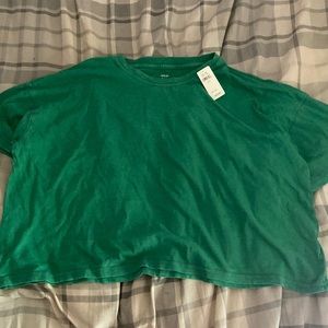 green distressed boyfriend t from Aerie